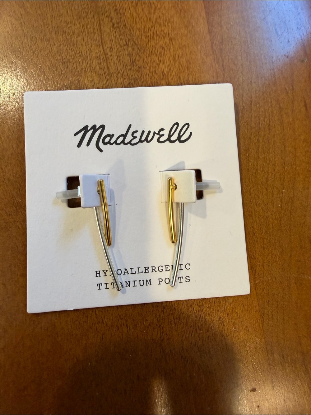 Madewell Two-Tone Drop Bar Earrings NWT